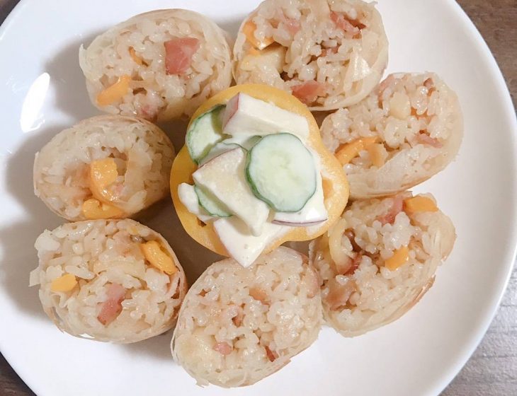 リンゴ炒飯の春巻き ja秋田しんせい リンゴ炒飯の春巻き ja秋田しんせい